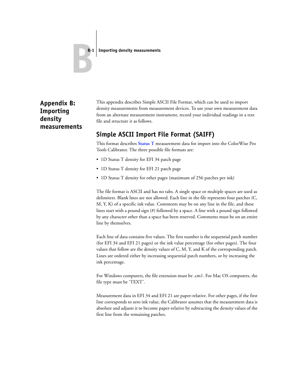 Appendix b: importing density measurements, Simple ascii import file format (saiff), Appendix b | Ribed in, At (see | Toshiba GA-1121 User Manual | Page 111 / 118