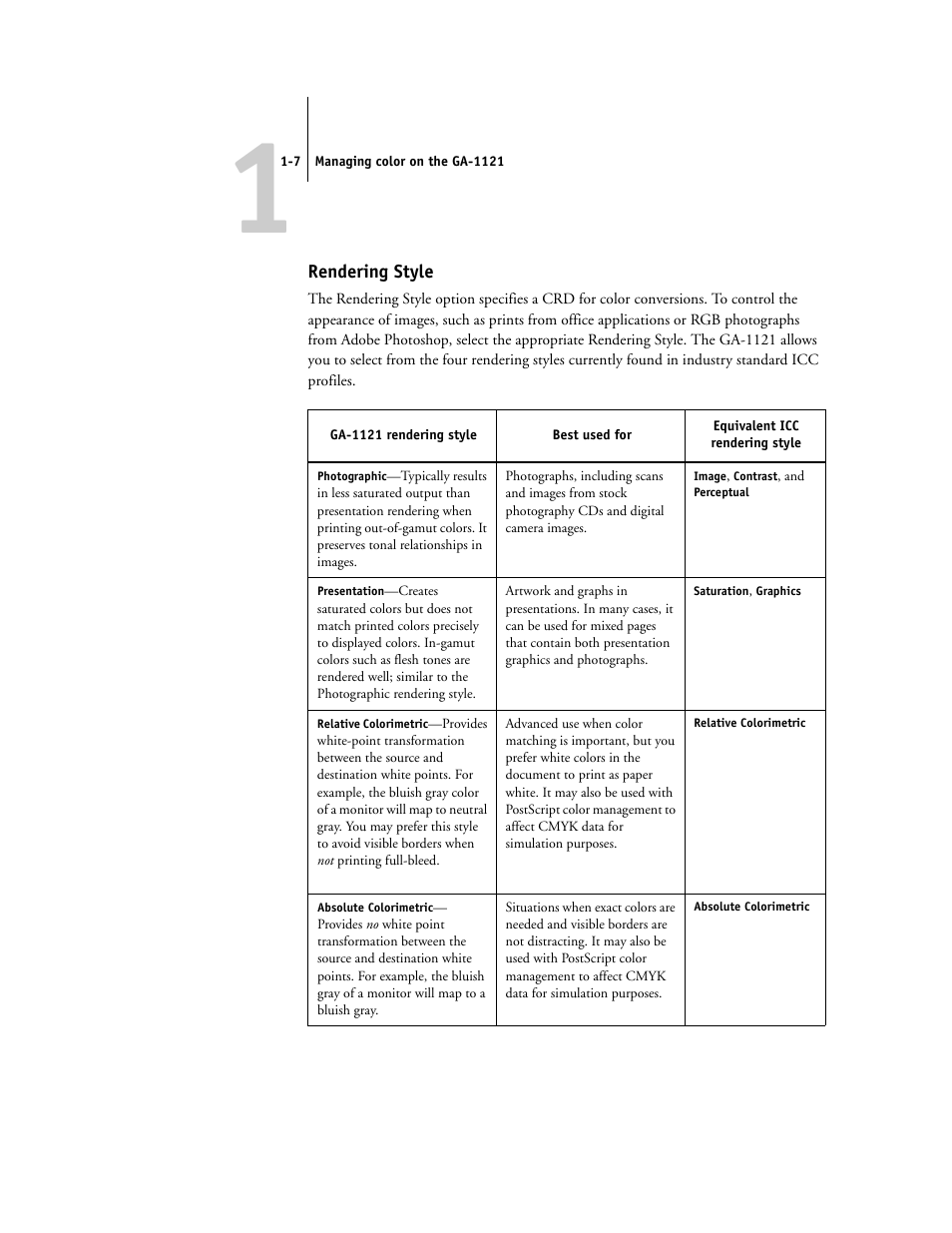 Rendering style | Toshiba GA-1121 User Manual | Page 21 / 118