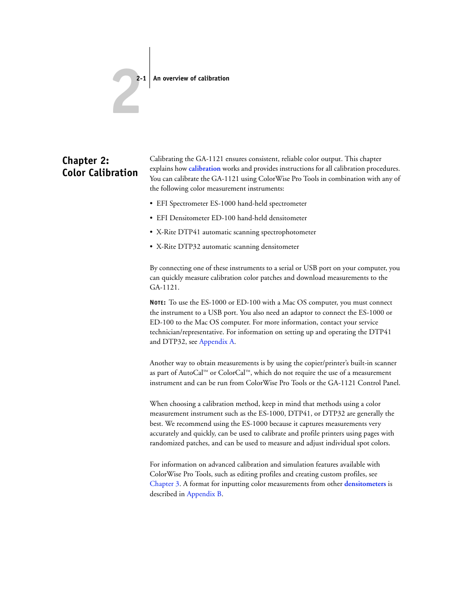 Chapter 2: color calibration, Chapter 2 | Toshiba GA-1121 User Manual | Page 37 / 118