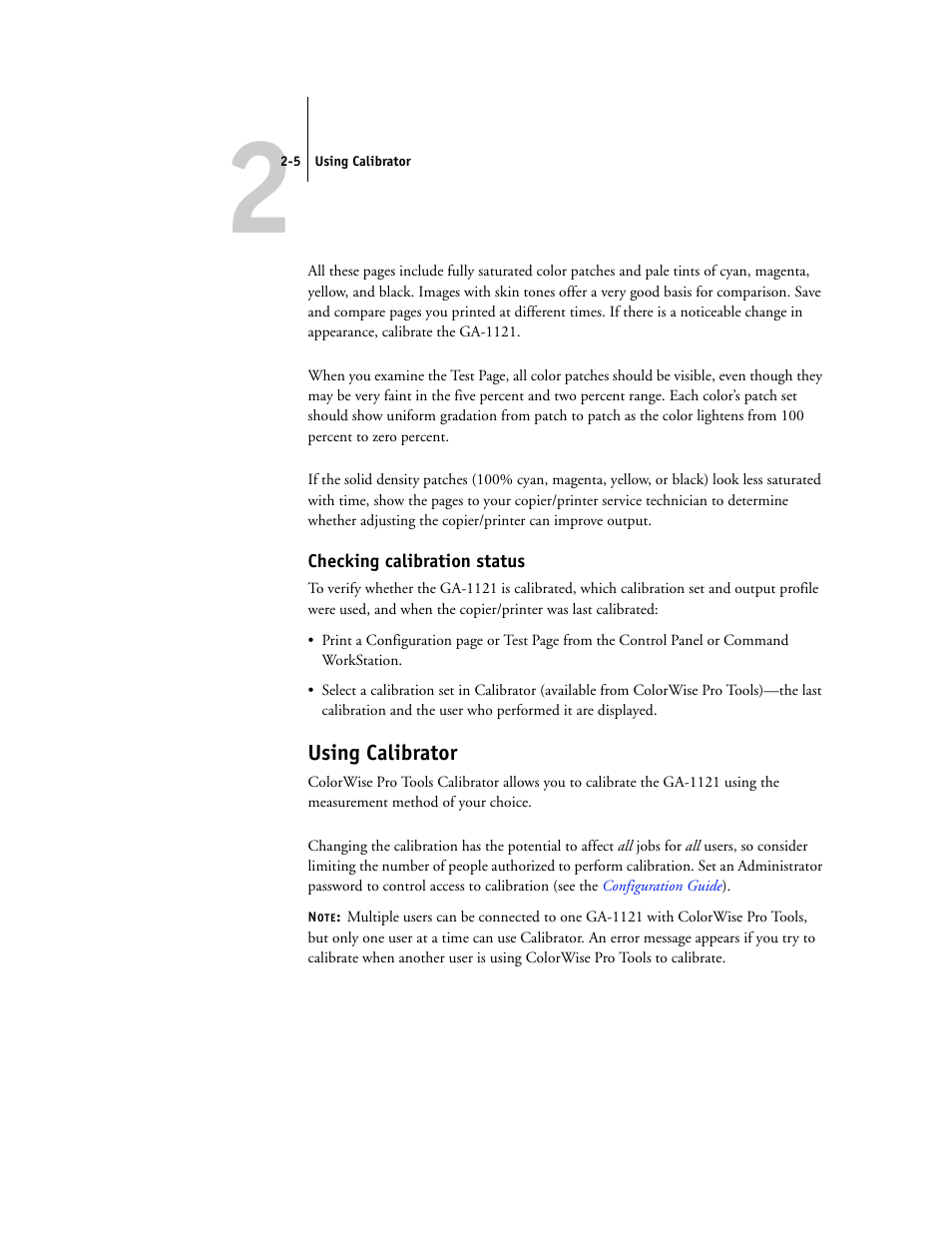 Checking calibration status, Using calibrator | Toshiba GA-1121 User Manual | Page 41 / 118