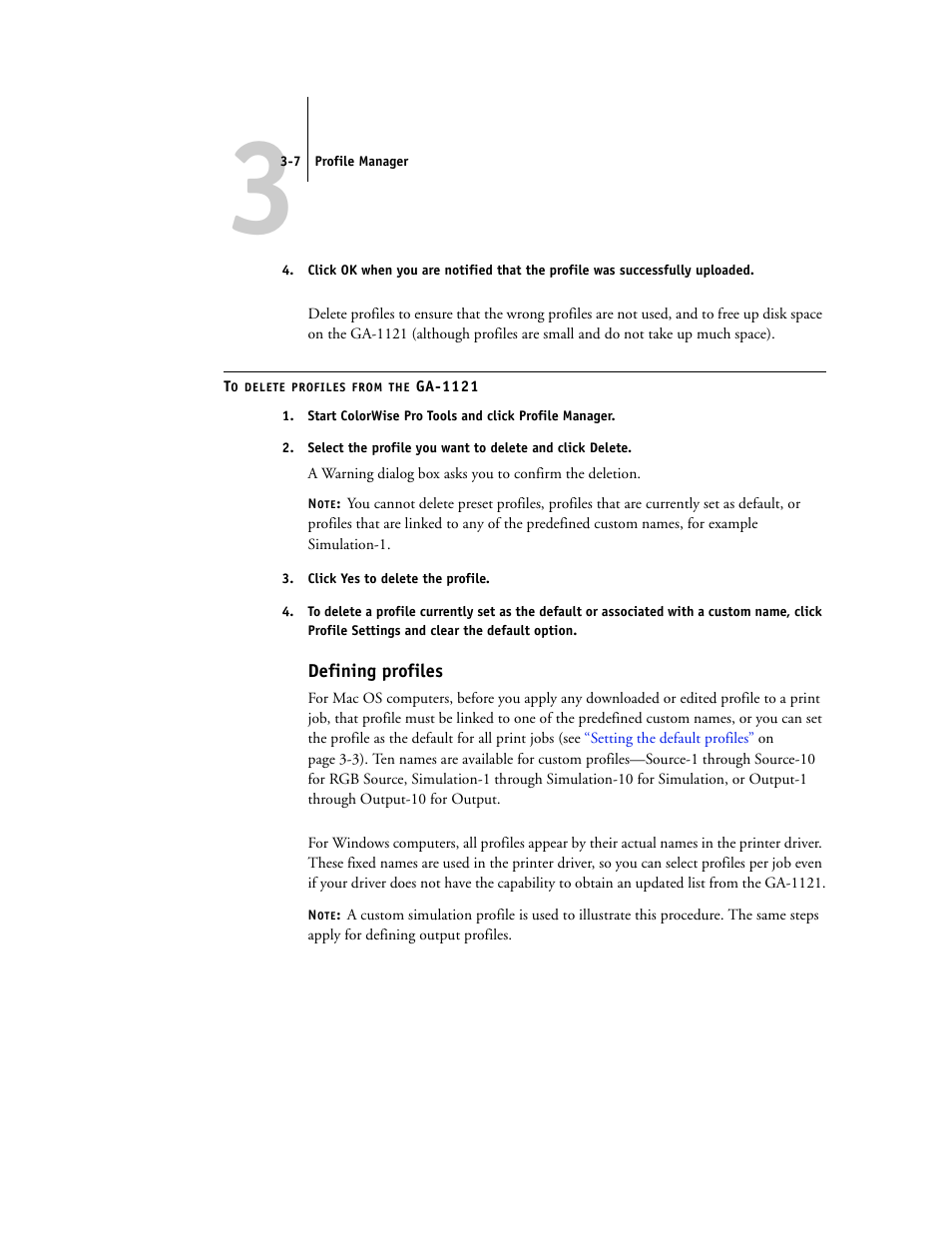 Defining profiles | Toshiba GA-1121 User Manual | Page 73 / 118