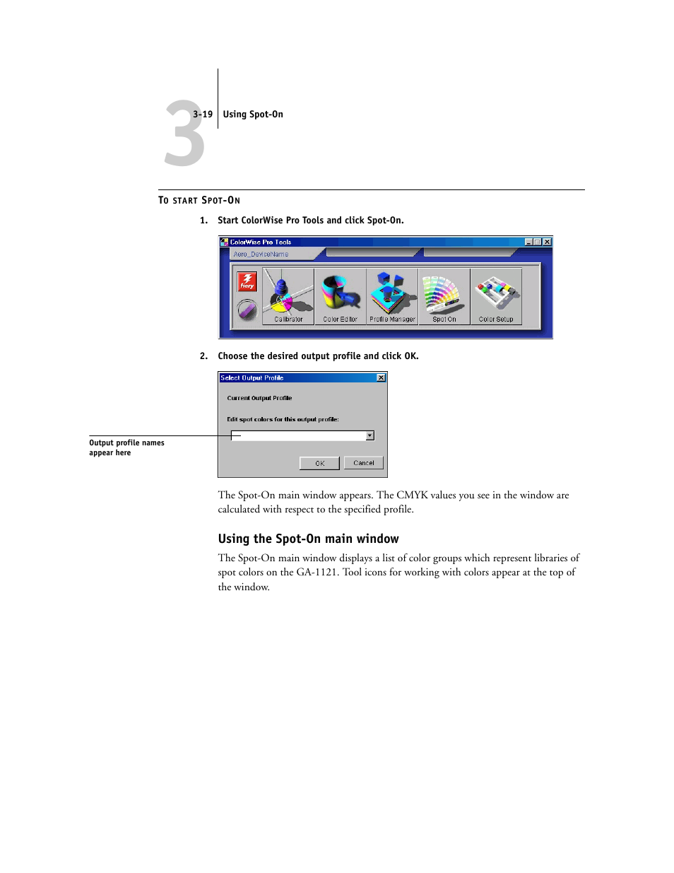 Using the spot-on main window | Toshiba GA-1121 User Manual | Page 85 / 118