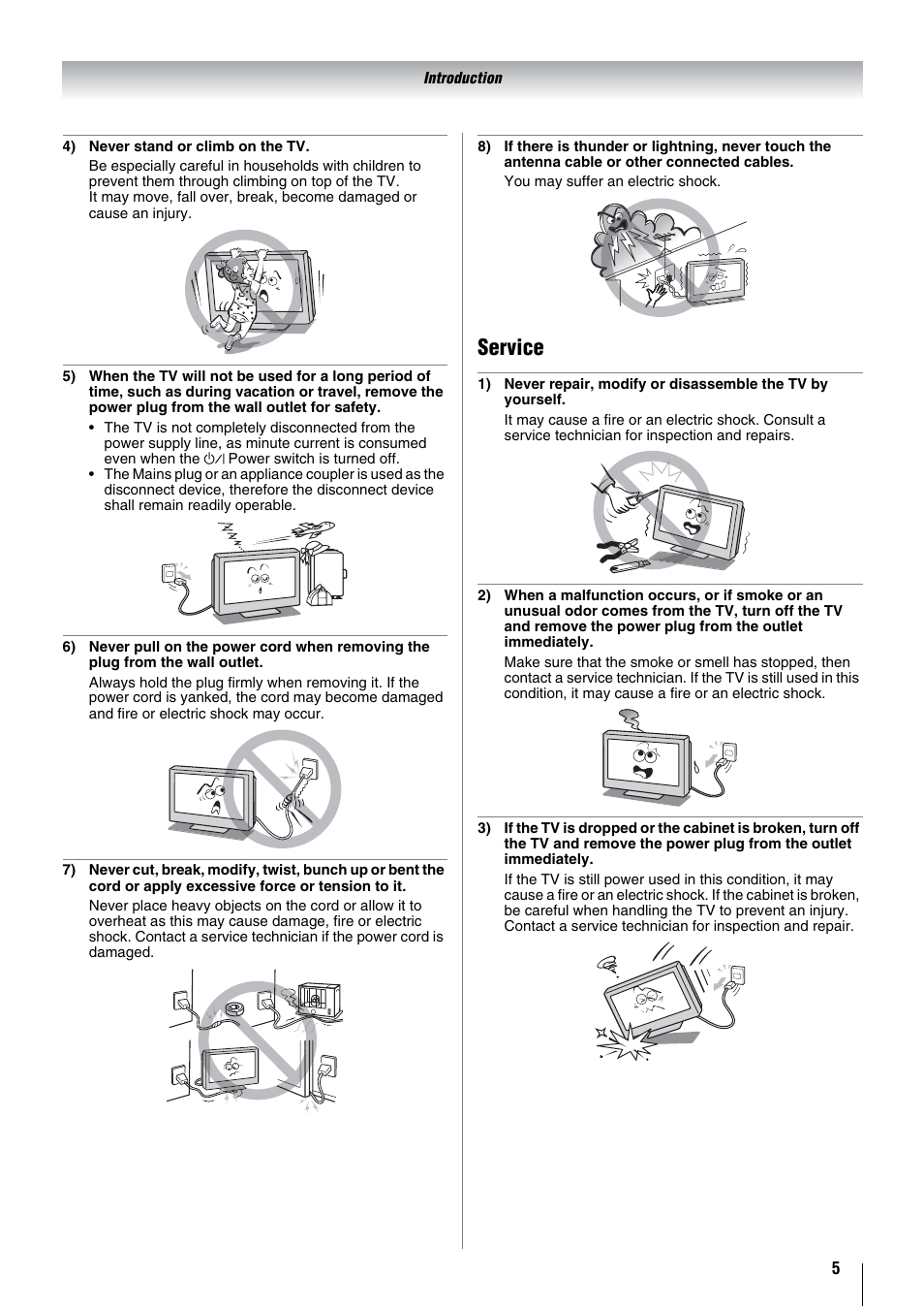 Service | Toshiba 26WL66A User Manual | Page 5 / 32