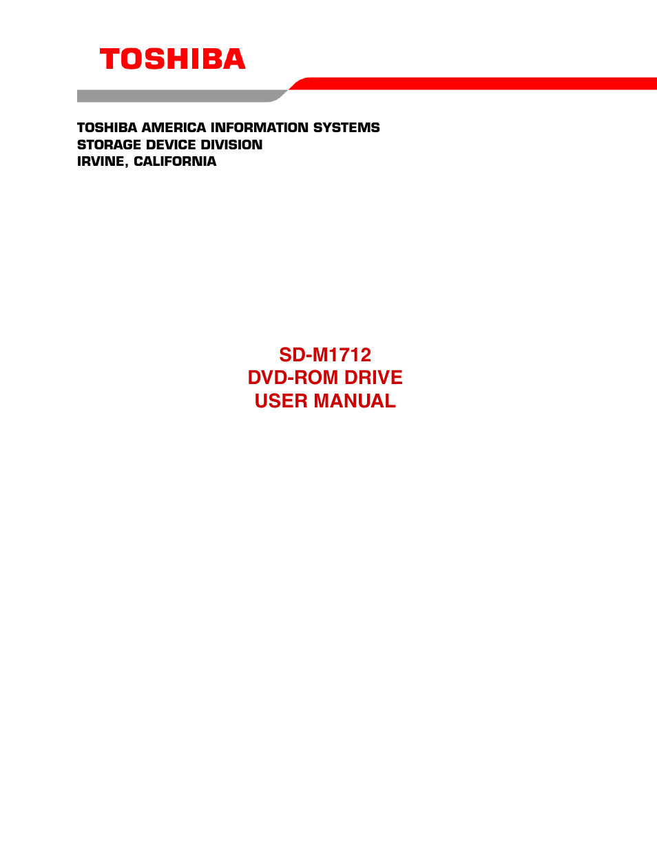 Toshiba DVD-ROM DRIVE SD-M1712 User Manual | 16 pages