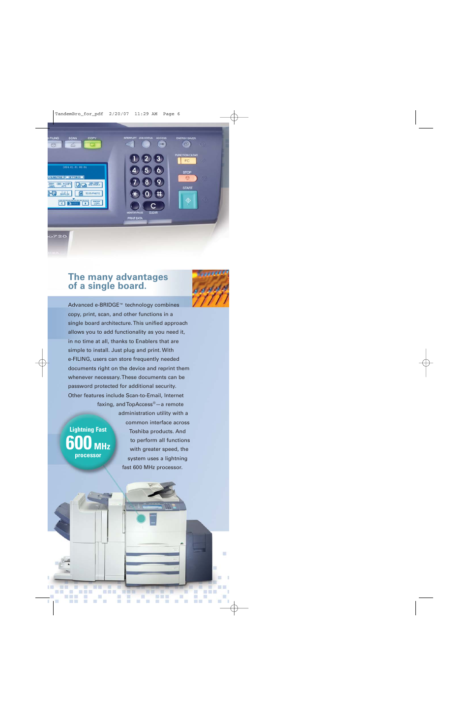 The many advantages of a single board | Toshiba 520T User Manual | Page 6 / 8