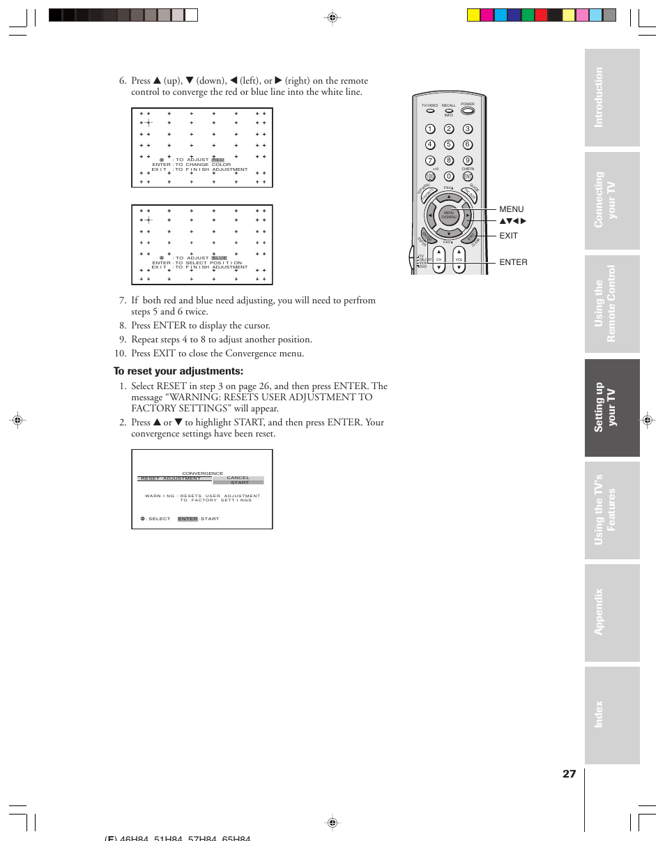 Toshiba 46H84 User Manual | Page 27 / 64