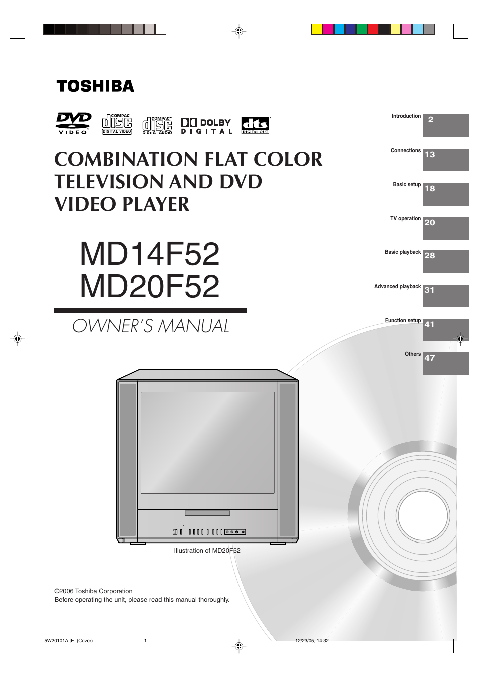Toshiba MD14F52 User Manual | 56 pages