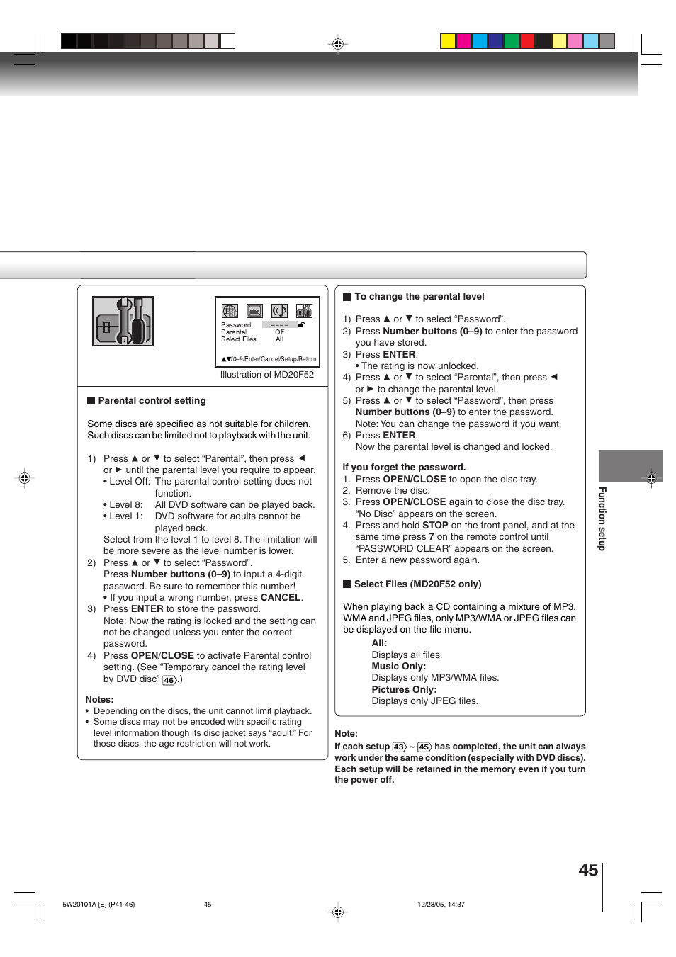 Toshiba MD14F52 User Manual | Page 45 / 56