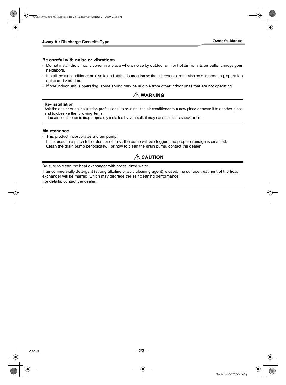 Toshiba CARRIER RAV-SP420UT-UL User Manual | Page 24 / 28