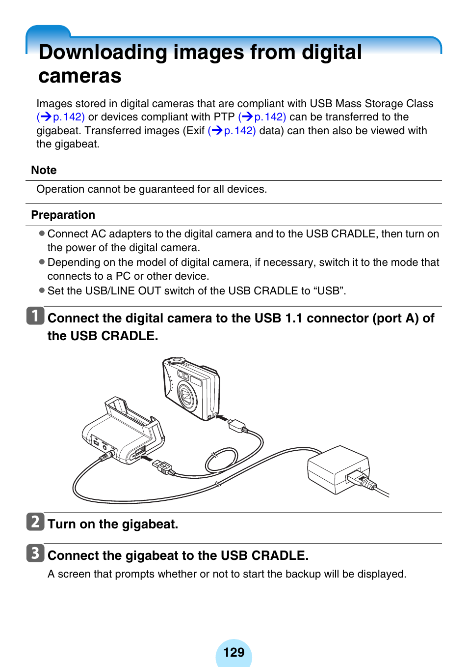 Downloading images from digital cameras, P.129), From a | Toshiba gigabeat MEGF10K User Manual | Page 129 / 162