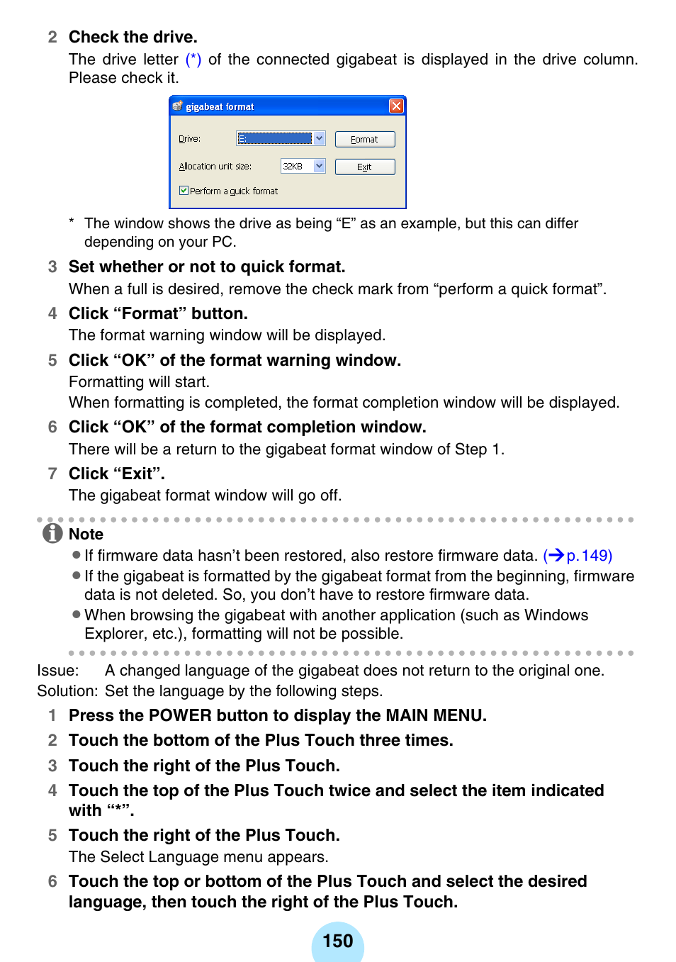 Toshiba gigabeat MEGF10K User Manual | Page 150 / 162