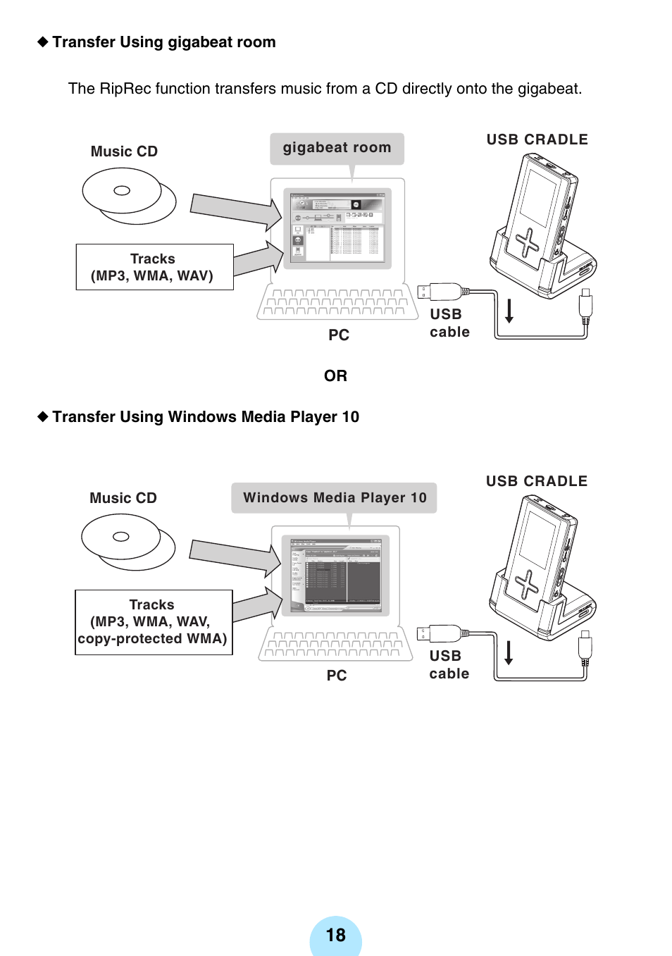 Toshiba gigabeat MEGF10K User Manual | Page 18 / 162