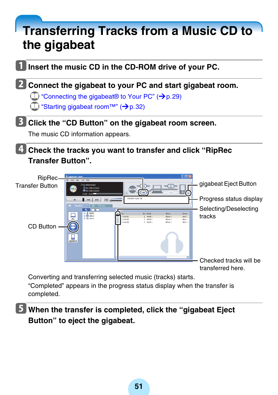 Gigabeat, P.51) | Toshiba gigabeat MEGF10K User Manual | Page 51 / 162