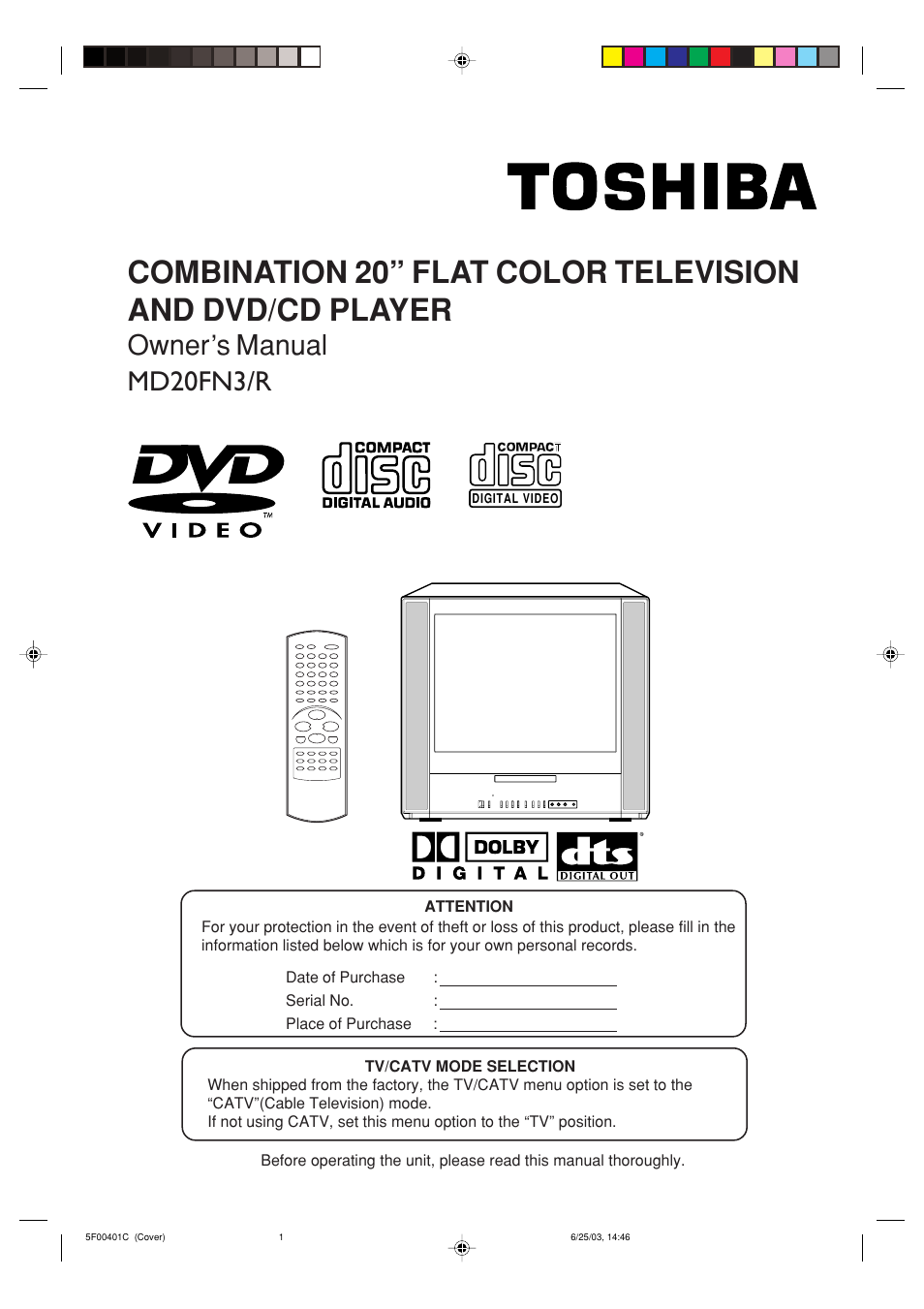 Toshiba MD20FN3/R User Manual | 48 pages