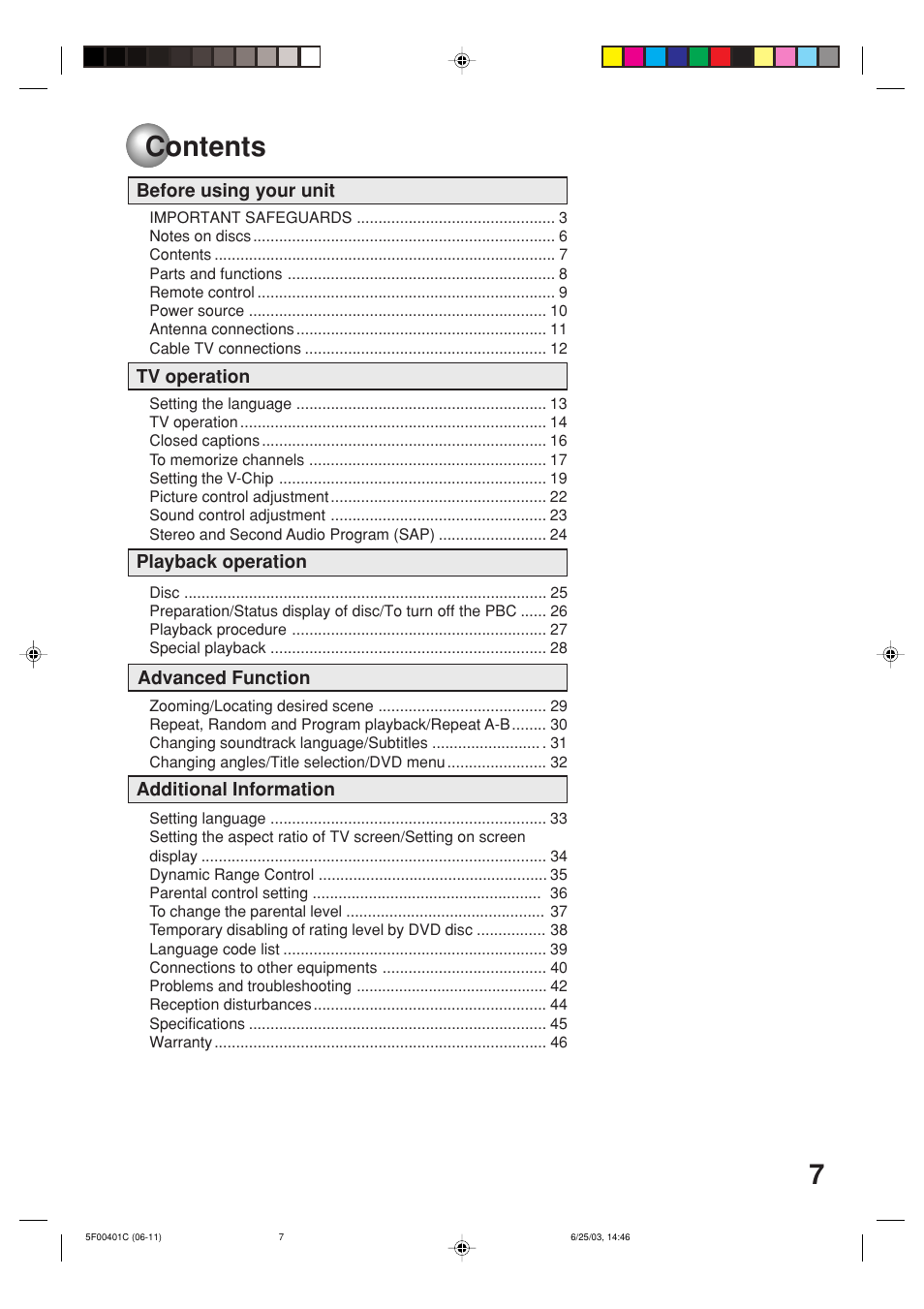 Toshiba MD20FN3/R User Manual | Page 7 / 48