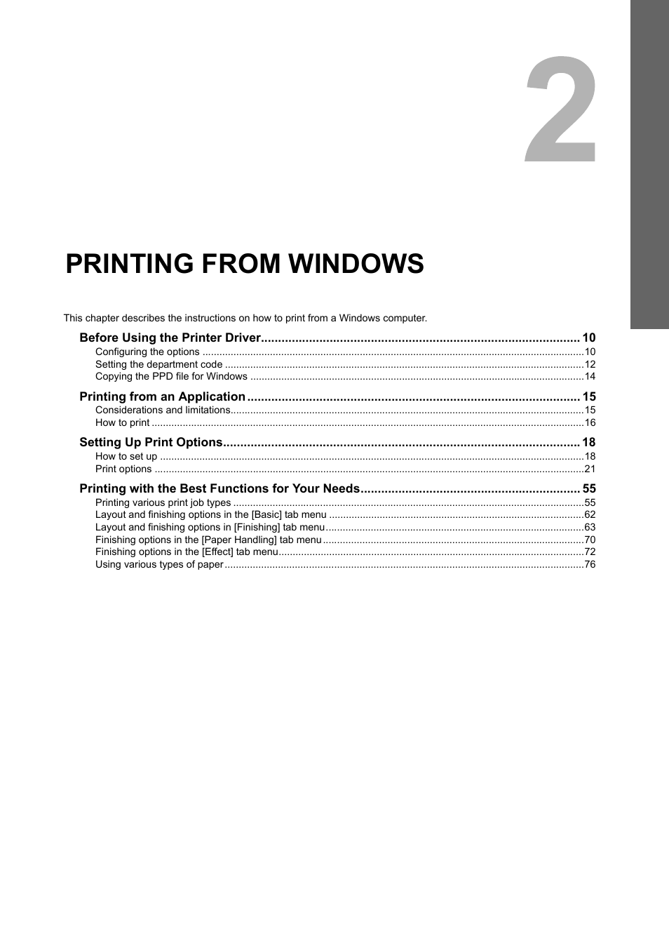 Printing from windows, Chapter 2 | Toshiba 255 User Manual | Page 11 / 168