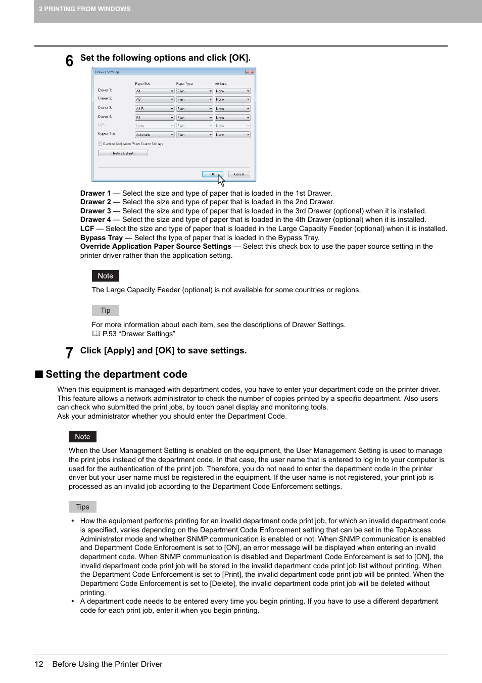 Setting the department code | Toshiba 255 User Manual | Page 14 / 168