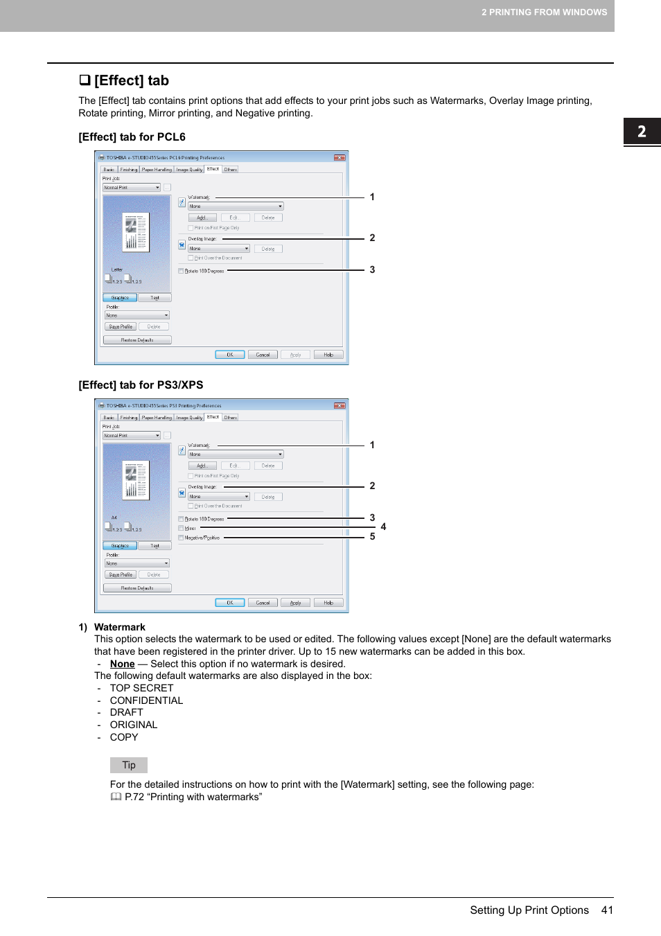 Effect] tab, P.41 “[effect] tab | Toshiba 255 User Manual | Page 43 / 168