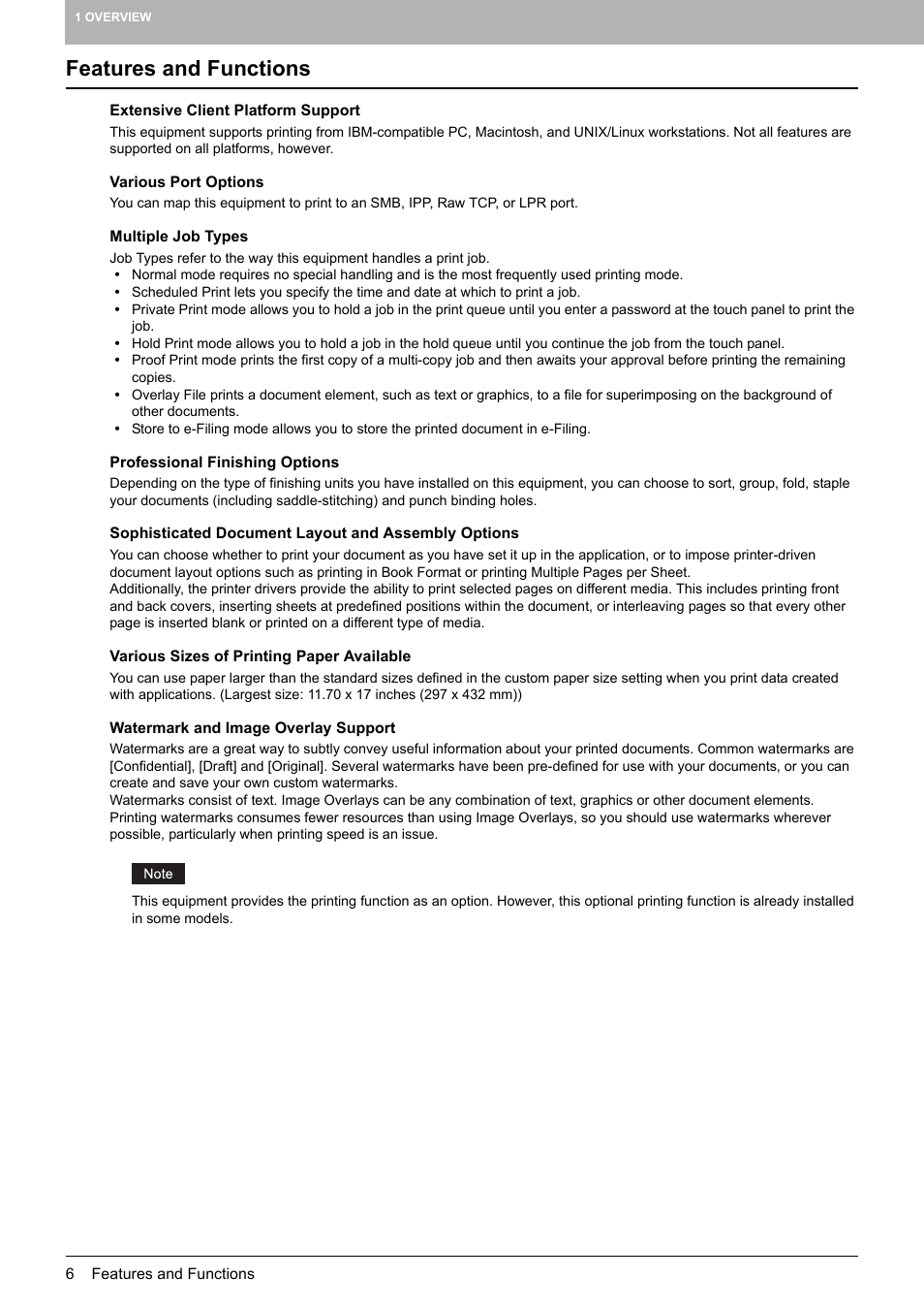 Features and functions | Toshiba 255 User Manual | Page 8 / 168