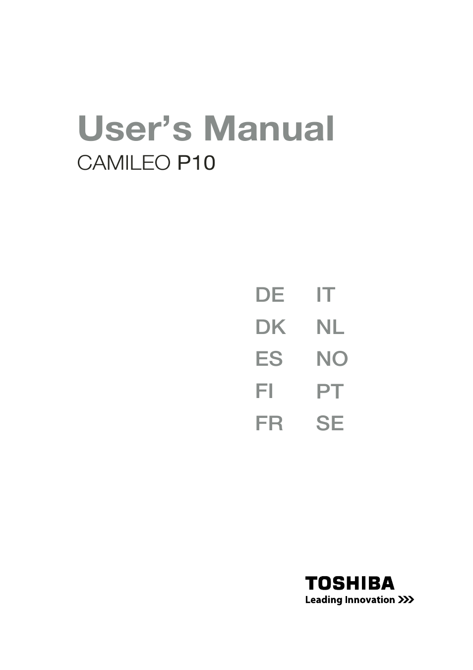 Toshiba CAMILEO P10 User Manual | 46 pages