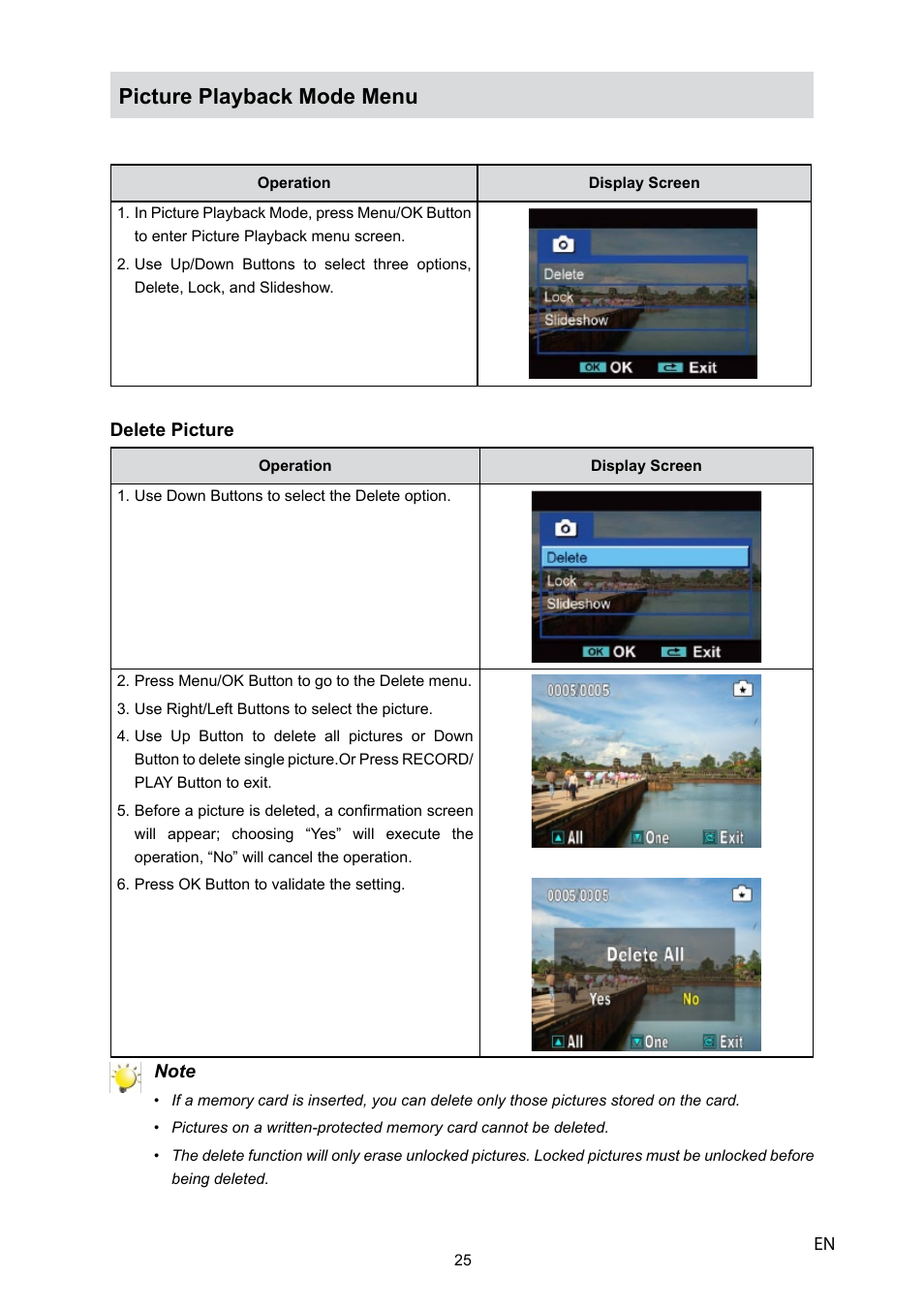 Picture playback mode menu | Toshiba CAMILEO P10 User Manual | Page 27 / 46