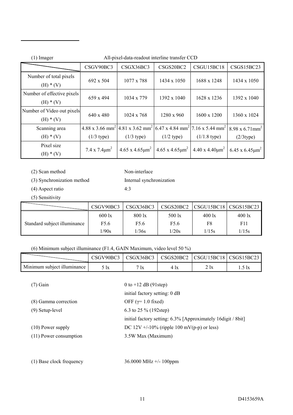 Specifications | Toshiba CSGS20BC2 User Manual | Page 19 / 56