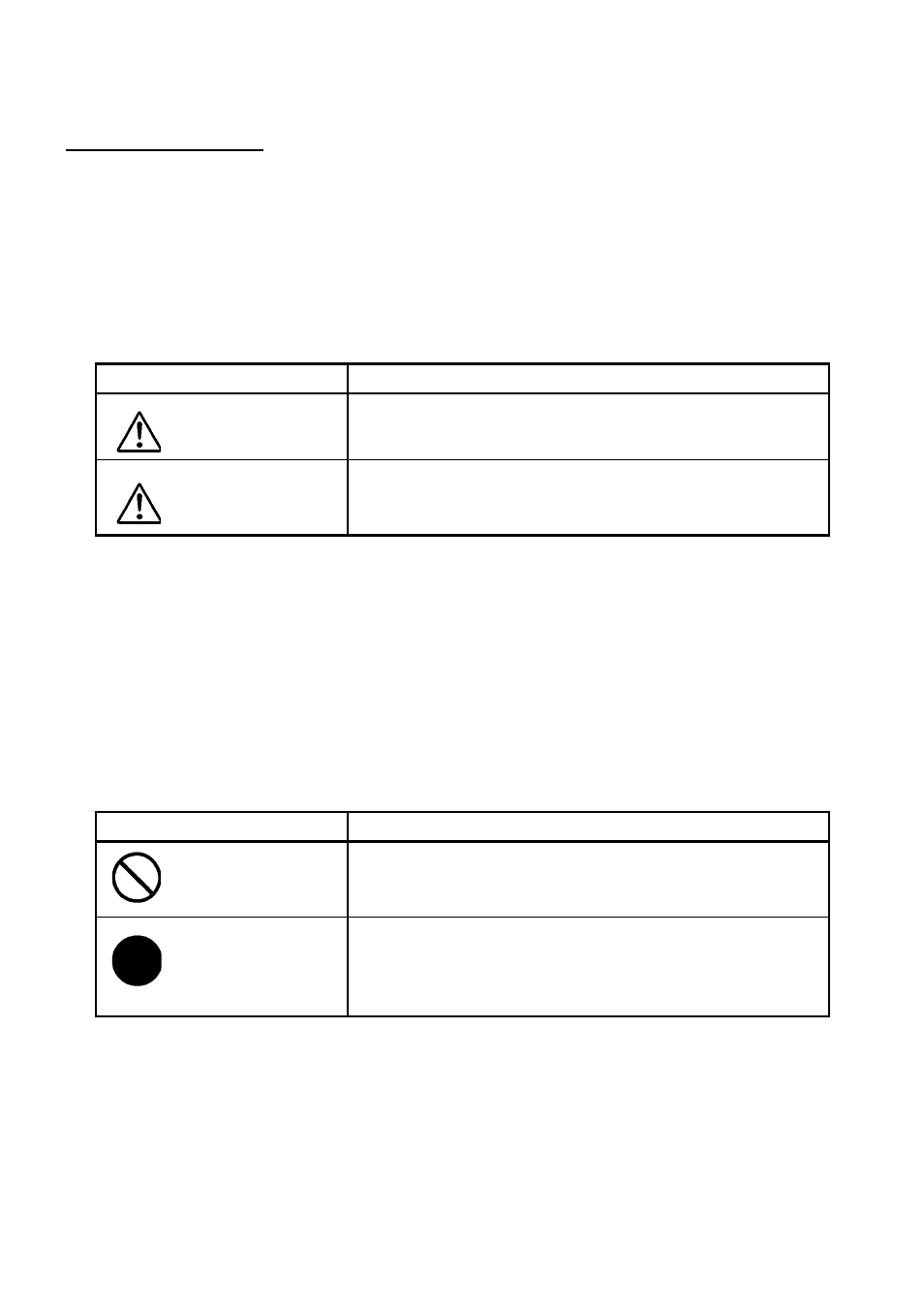 Safety precautions, Warning, Caution | Prohibited, Mandatory | Toshiba CSGS20BC2 User Manual | Page 30 / 56