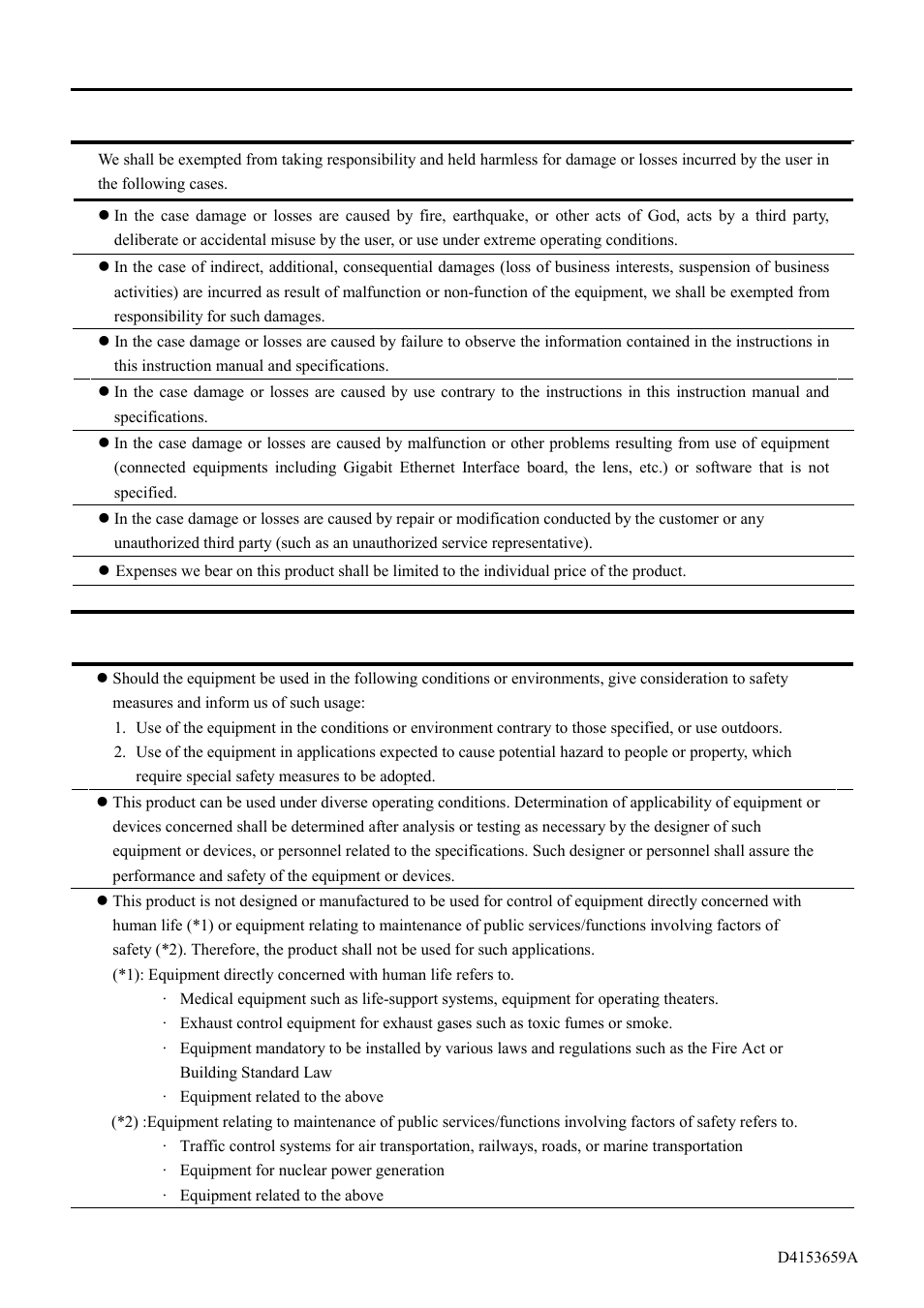 Cases for indemnity (limited warranty), Restriction for use | Toshiba CSGS20BC2 User Manual | Page 5 / 56