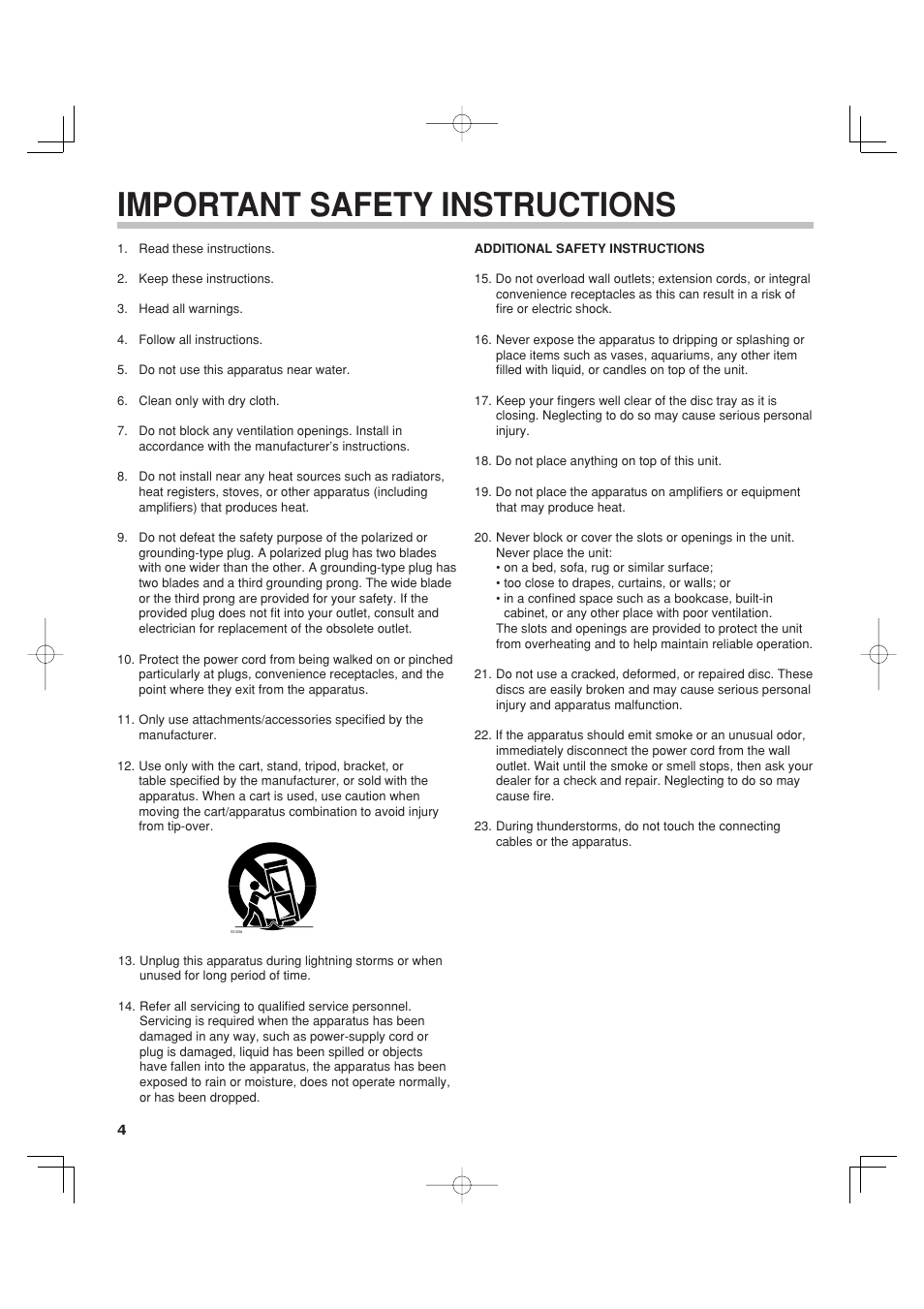 Important safety instructions | Toshiba HD-A35KC User Manual | Page 4 / 46