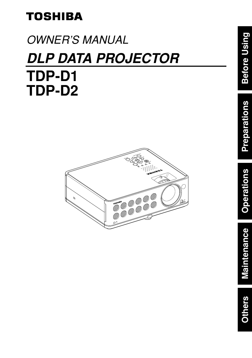 Toshiba TDP-D1-US User Manual | 20 pages