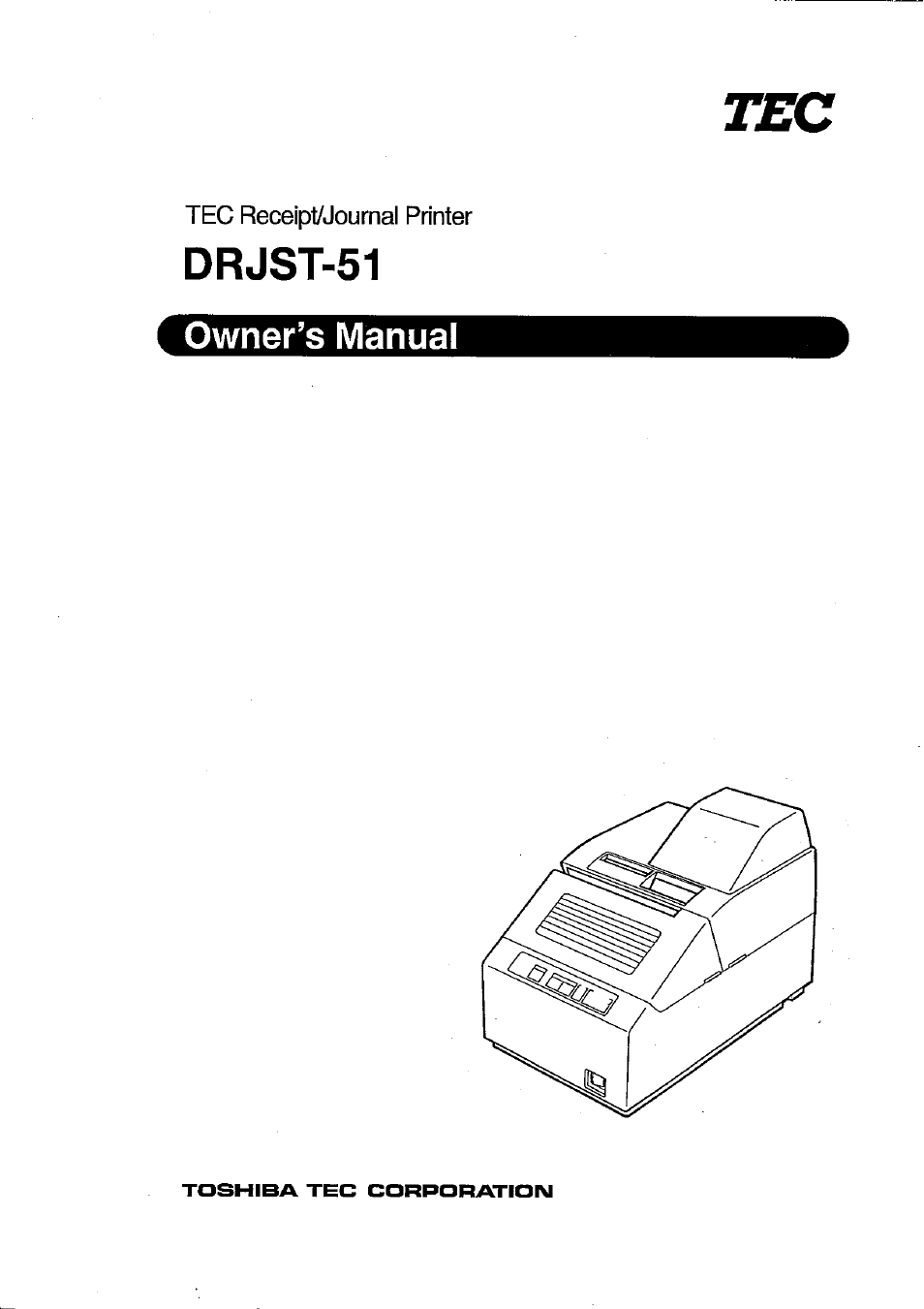 Toshiba TEC DRJST-51 User Manual | 19 pages