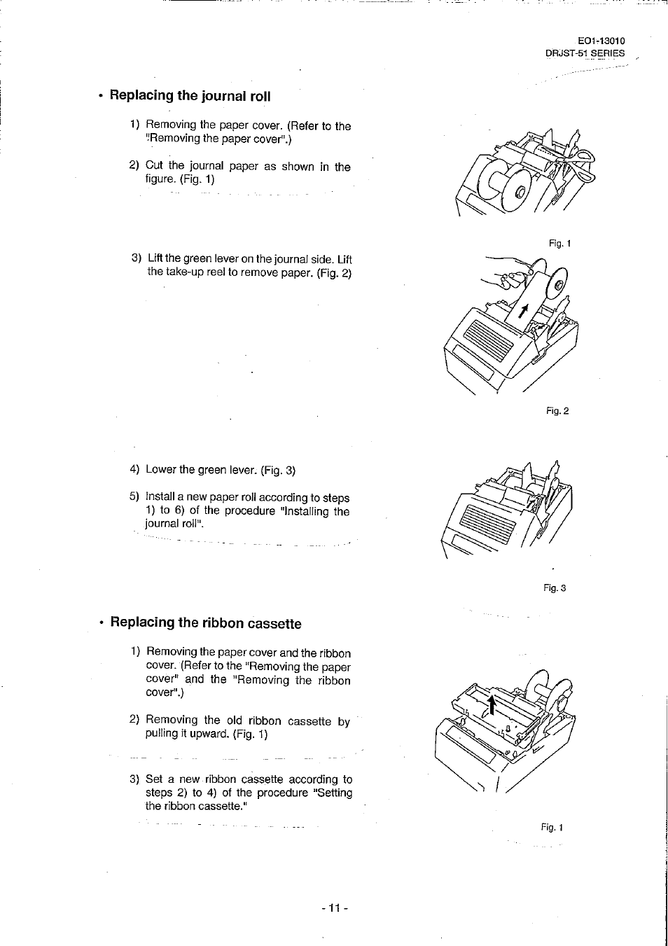 Replacing the ribbon cassette | Toshiba TEC DRJST-51 User Manual | Page 16 / 19