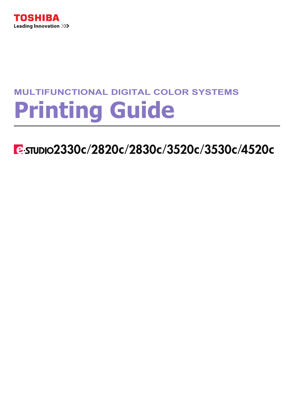 Toshiba MULTIFUNCTIONAL DIGITAL COLOR SYSTEMS 3530C User Manual | 178 pages