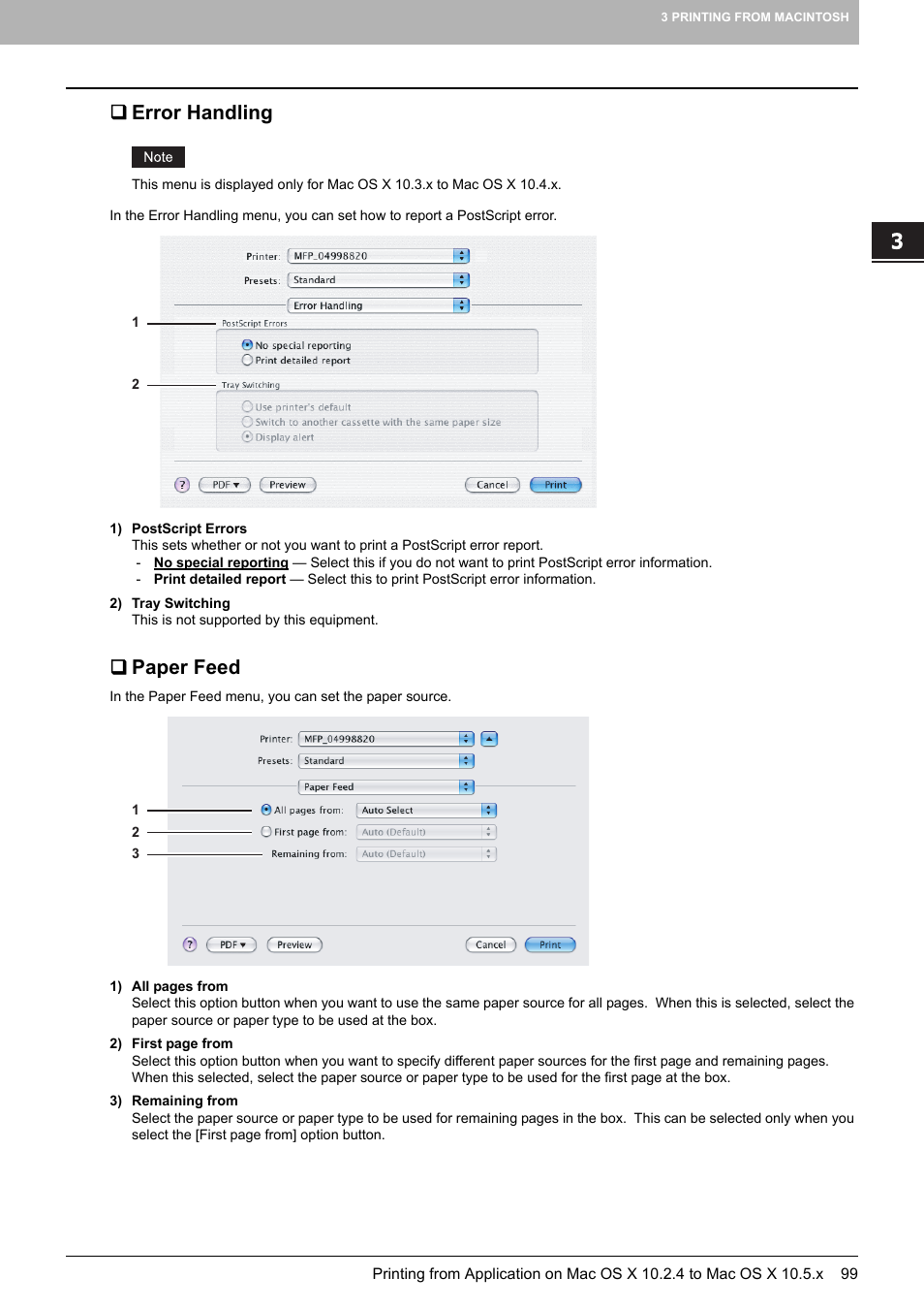 Error handling, Paper feed | Toshiba MULTIFUNCTIONAL DIGITAL COLOR SYSTEMS 3530C User Manual | Page 101 / 178