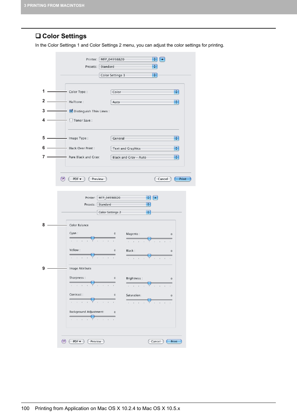 Color settings | Toshiba MULTIFUNCTIONAL DIGITAL COLOR SYSTEMS 3530C User Manual | Page 102 / 178