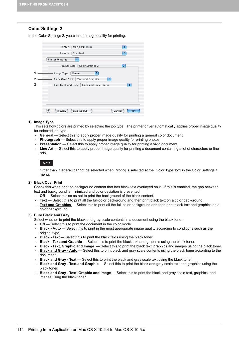 Color settings 2, P.114 “color settings 2 | Toshiba MULTIFUNCTIONAL DIGITAL COLOR SYSTEMS 3530C User Manual | Page 116 / 178