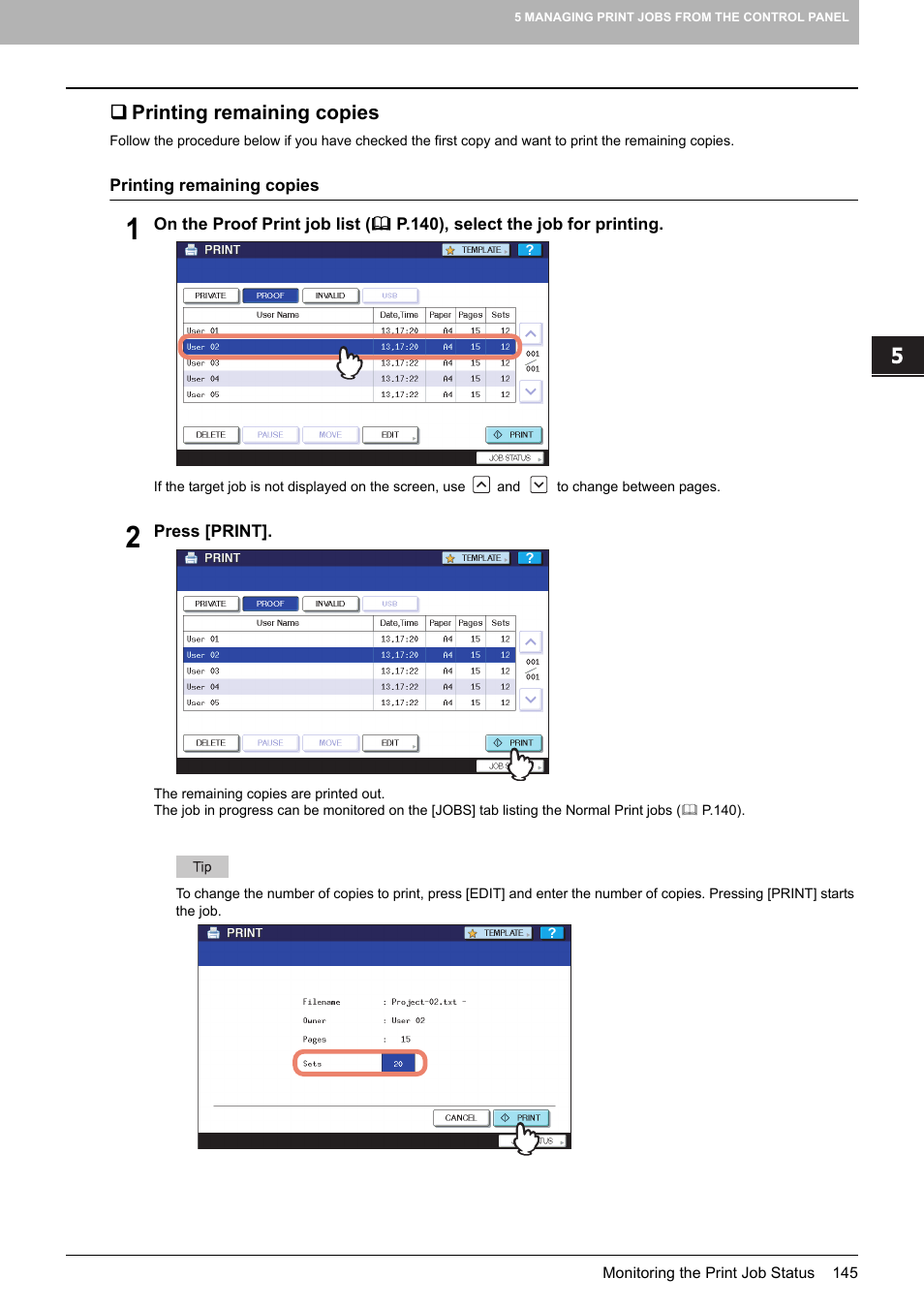 Printing remaining copies | Toshiba MULTIFUNCTIONAL DIGITAL COLOR SYSTEMS 3530C User Manual | Page 147 / 178