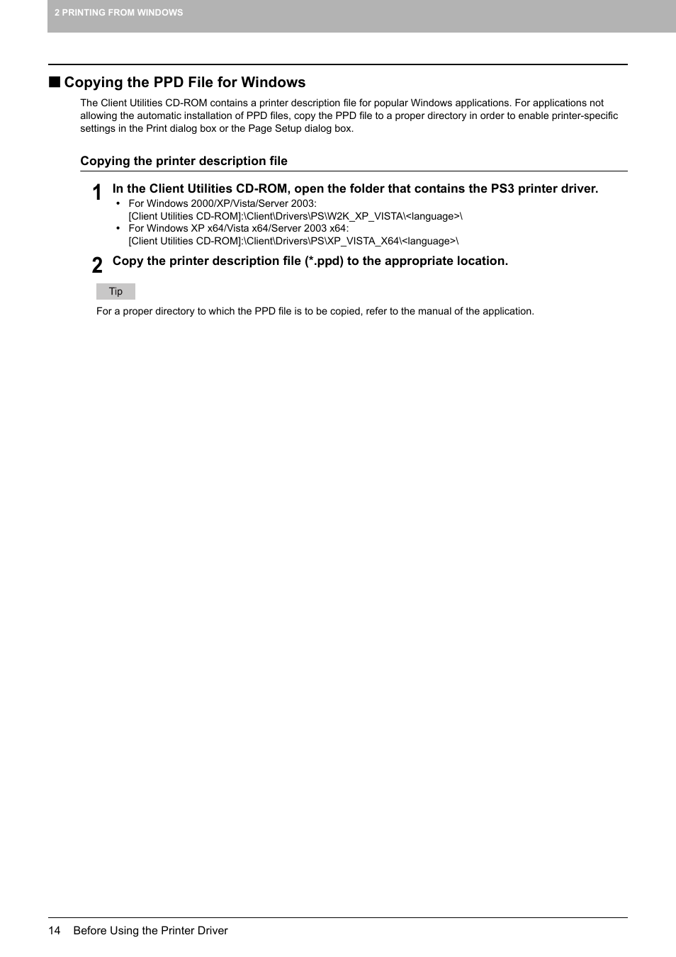 Copying the ppd file for windows | Toshiba MULTIFUNCTIONAL DIGITAL COLOR SYSTEMS 3530C User Manual | Page 16 / 178