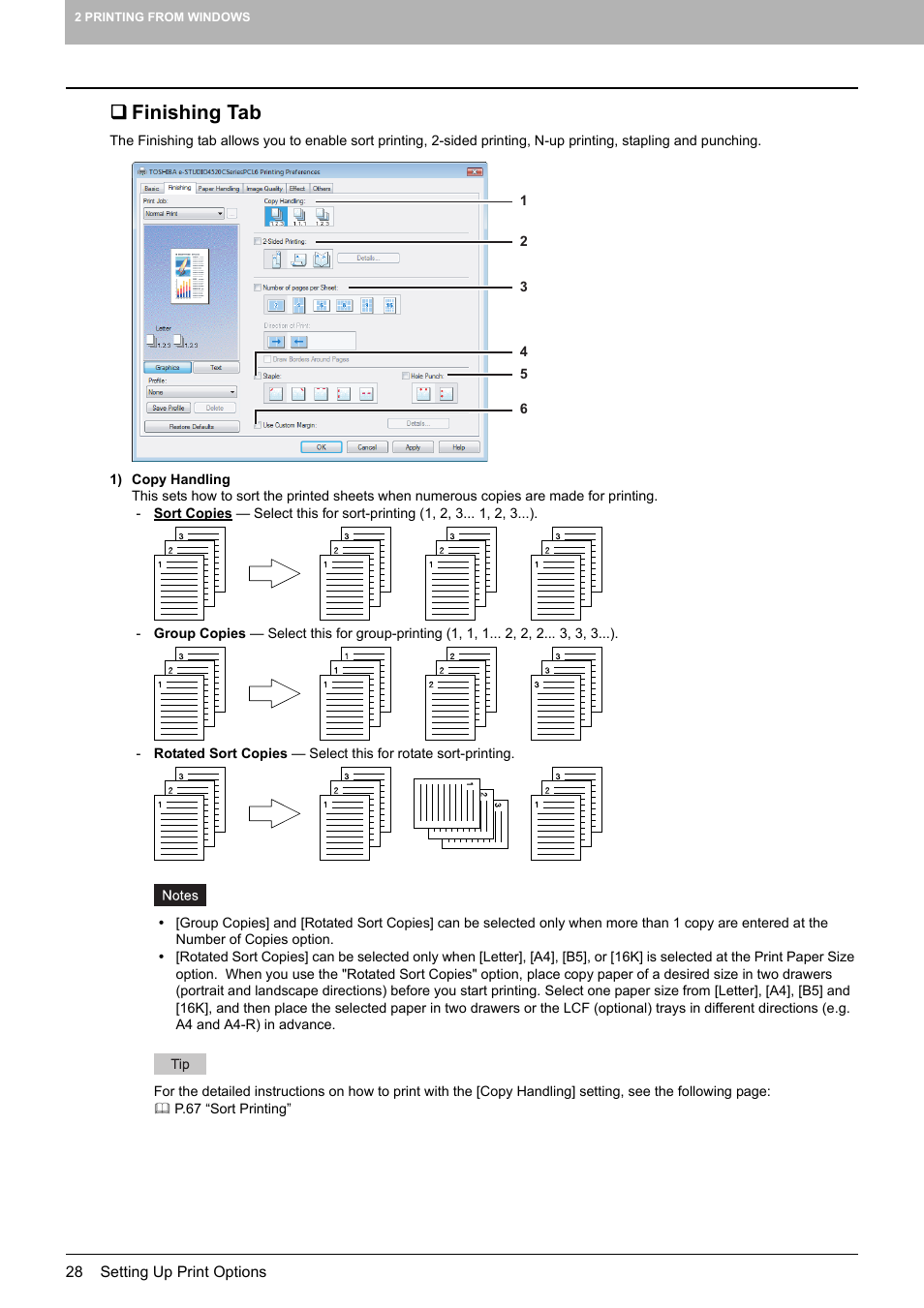 Finishing tab, P.28 “finishing tab | Toshiba MULTIFUNCTIONAL DIGITAL COLOR SYSTEMS 3530C User Manual | Page 30 / 178