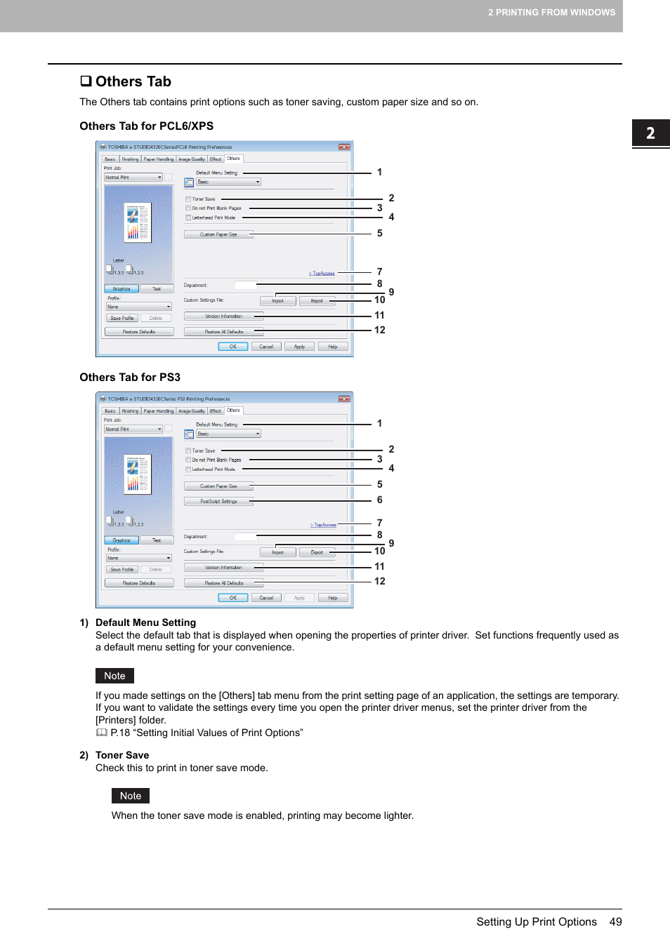 Others tab, P.49 “others tab | Toshiba MULTIFUNCTIONAL DIGITAL COLOR SYSTEMS 3530C User Manual | Page 51 / 178