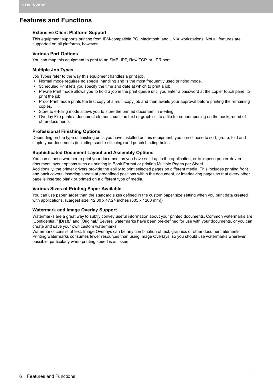 Features and functions | Toshiba MULTIFUNCTIONAL DIGITAL COLOR SYSTEMS 3530C User Manual | Page 8 / 178