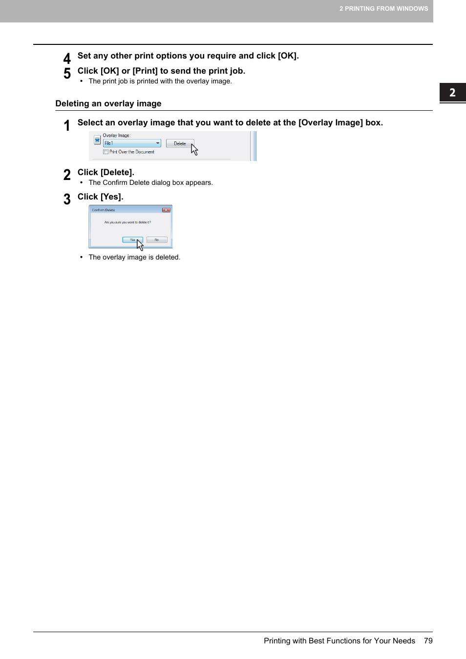 P.79 “deleting an overlay image | Toshiba MULTIFUNCTIONAL DIGITAL COLOR SYSTEMS 3530C User Manual | Page 81 / 178