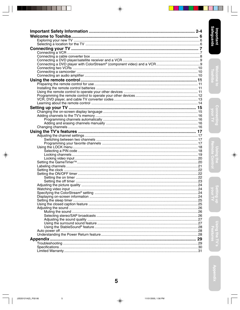 Toshiba 27A45C User Manual | Page 5 / 32