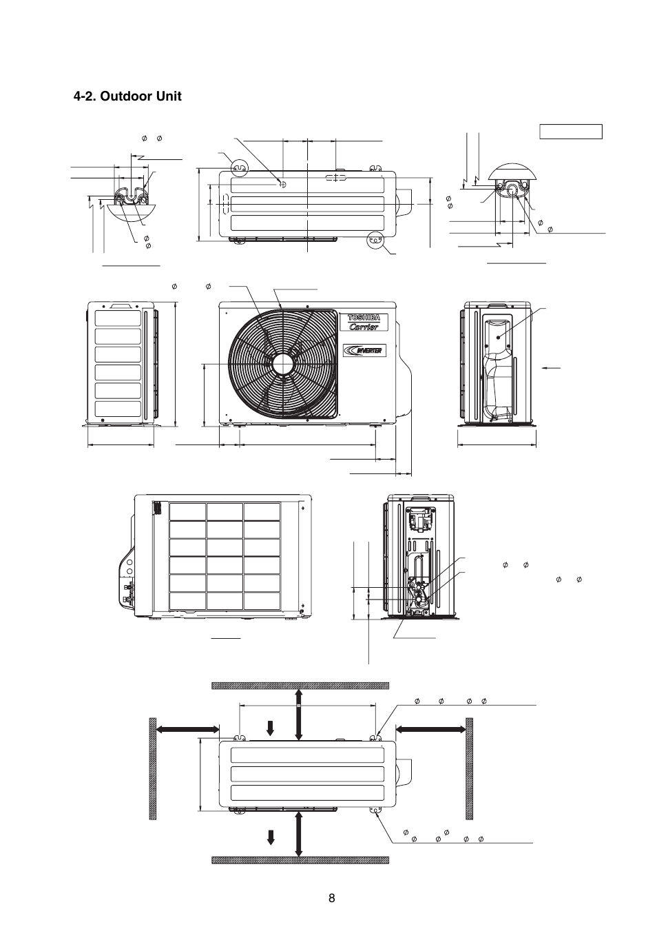 2. outdoor unit | Toshiba CARRIER RAS-15LKV-UL User Manual | Page 18 / 110