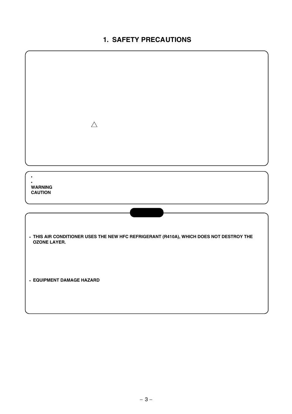 Safety precautions, New refrigerant air conditioner installation | Toshiba CARRIER RAS-15LKV-UL User Manual | Page 3 / 110