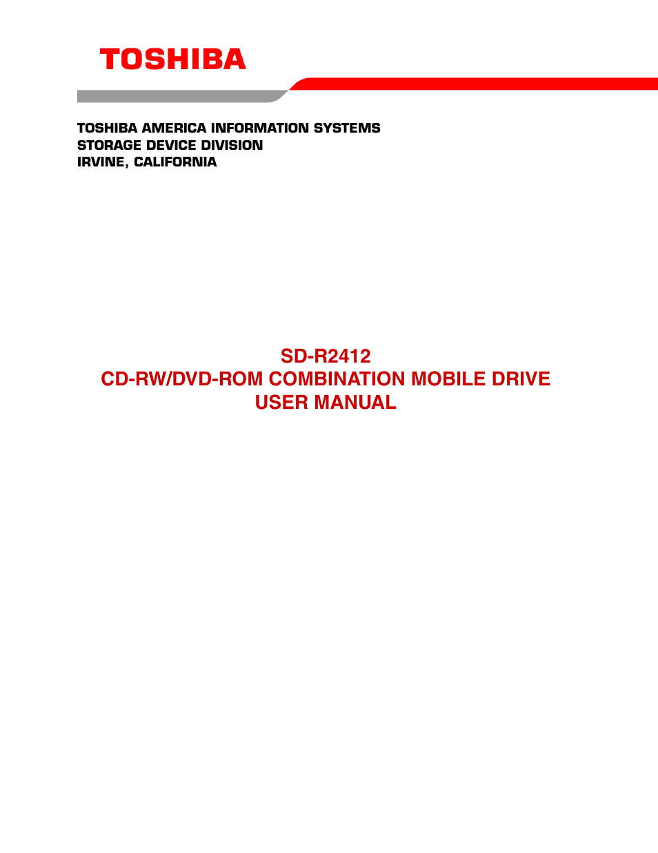 Toshiba SD-R2412 User Manual | 12 pages