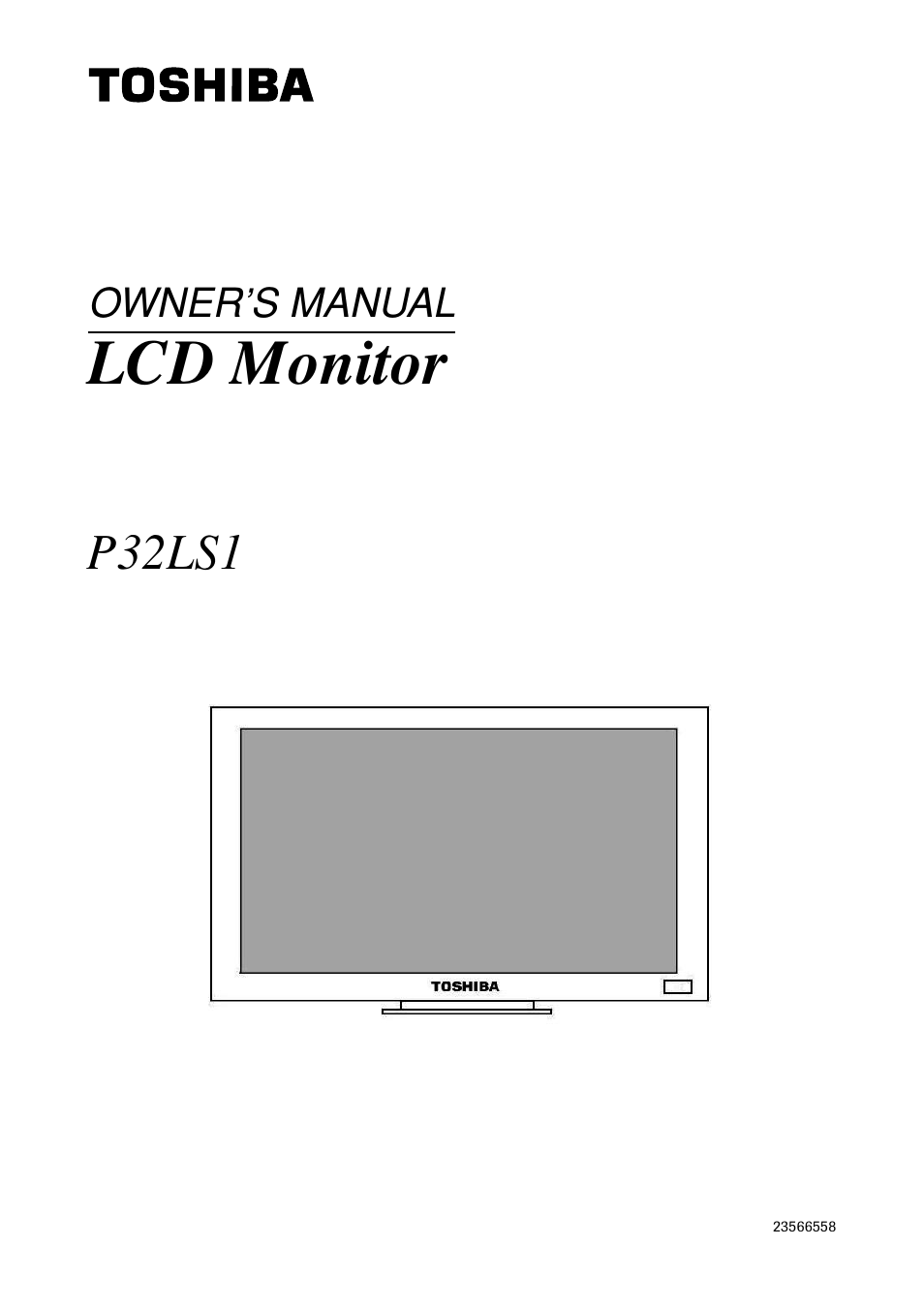 Toshiba P32LS1 User Manual | 40 pages