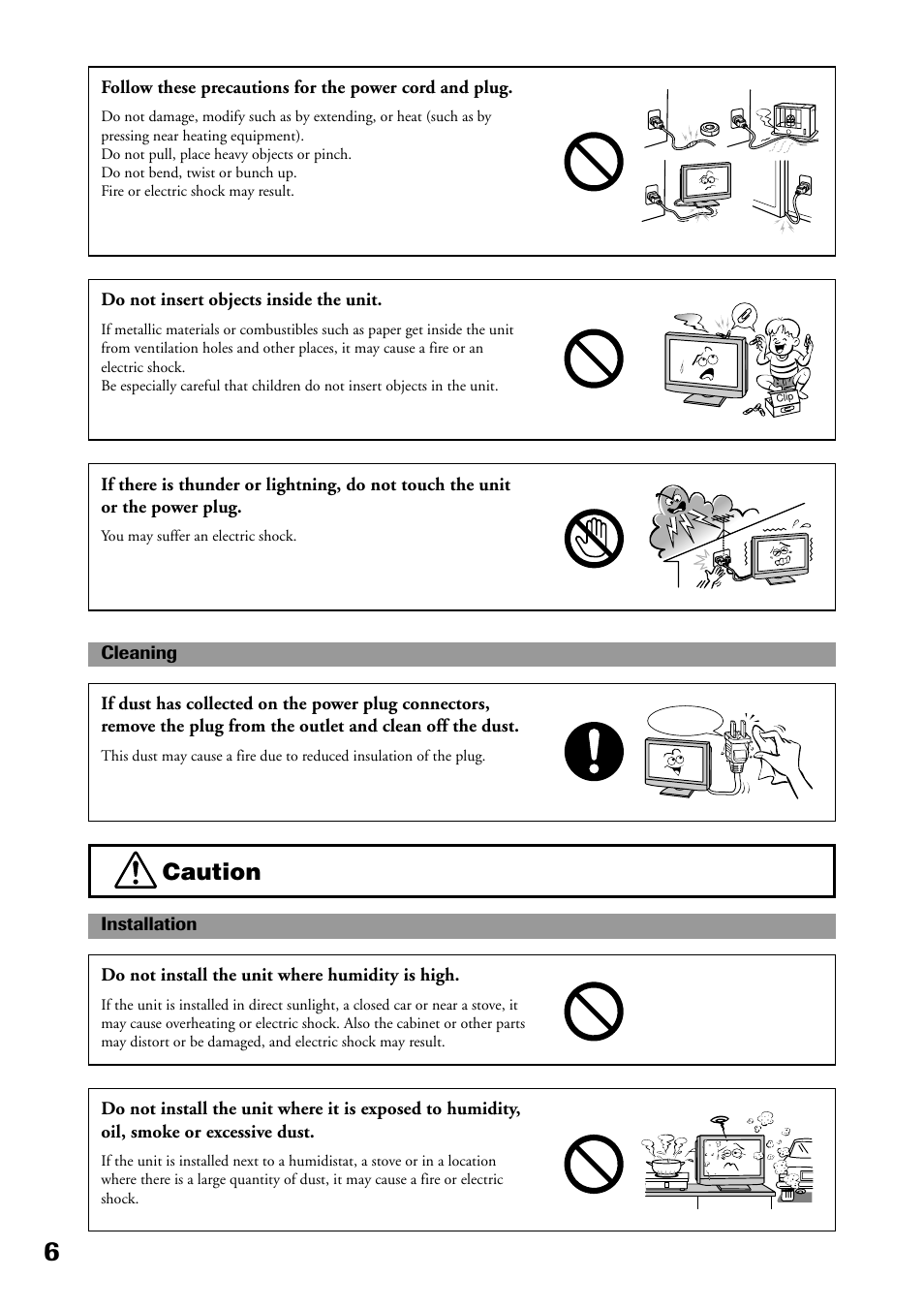 Caution | Toshiba P32LS1 User Manual | Page 6 / 40