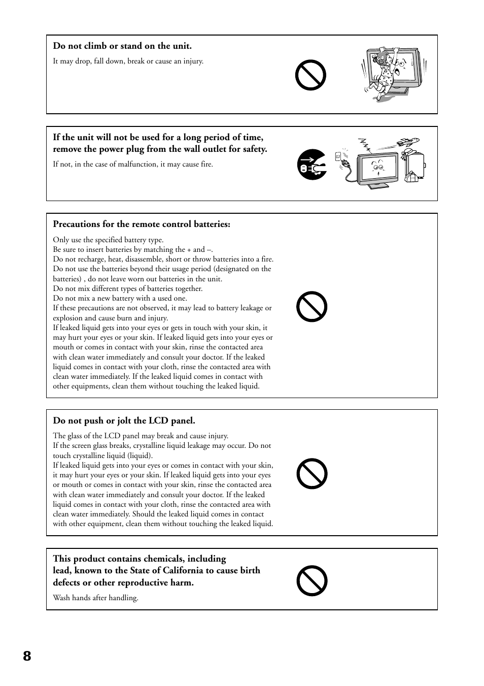 Toshiba P32LS1 User Manual | Page 8 / 40