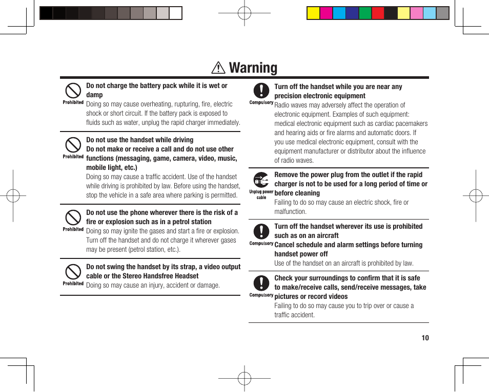 Warning | Toshiba 705T User Manual | Page 10 / 315